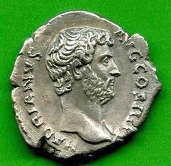 Denar Hadrianus C. 122 Av. HADRIANVS AVG COS III PP.jpg