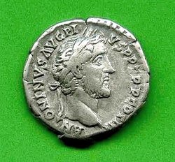 Denar Antoninus Pius C. 437 Av. ANTONINVS AVG PIVS PP TR P COS III..jpg