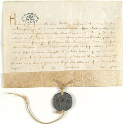 Dokument Alexanders IV 21.Juli 1255 mit Bleisiegel.jpg