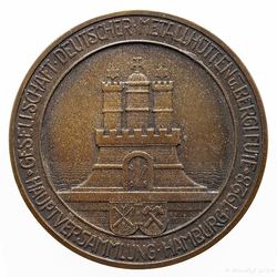 1928 Medaille Bronze Hauptversammlung Gesellschaft Deutscher Metallhütten u. Bergleute in Hamburg_01 800x800 150KB.jpg
