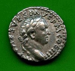 Denar Vespasianus C. 274 Av. IMP CAES VESP AVG PM COS IIII..jpg