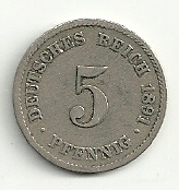 5 Pfennig; 1891; G; Vs.jpg