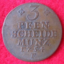 1740-1786 Friedrich II. 3 Pfennig 1754 F,Magdeburg, KM 267 (2).JPG