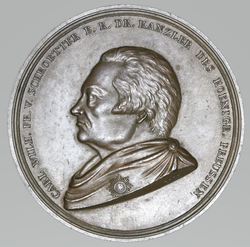 Medaille - D. Loos -  50jähriges Dienstjubiläum C.W. Freiherr von Schrötter 1819 - AV.jpg