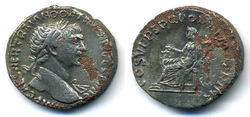 Ancient Counterfeits Trajan Fouree Denarius Aequitas seated.jpg