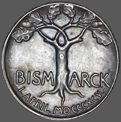 Medaille - Kunst - Otto von Bismark, 80. Geburtstag 1895 - Heidemann 35 in Silber - RV.jpg