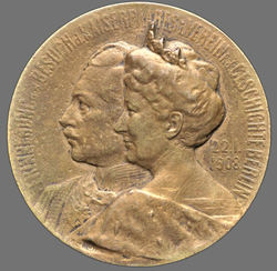 Medaille - A. Wolff -Verein für die Gescchichte Berlins - Besuch des Kaiserpaares, 1908 - Heidemann 728 in Bronze -AV 001.jpg