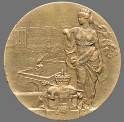 Medaille - A. Wolff -Verein für die Gescchichte Berlins - Besuch des Kaiserpaares, 1908 - Heidemann 728 in Bronze -RV 001.jpg