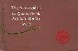 Verein für die Geschichte Berlins - 1902 - 38. Stiftungsfest, Bildermappe historisches Berlin mit Siegel Seite 1.jpg