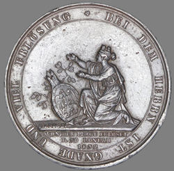Medaille - Chr. Pfeuffer - Ende der Cholera in Berlin 1832 - Sommer P48 in Blei - RV.jpg