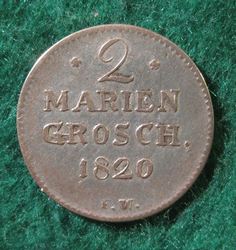 1813-1845 Georg Heinrich, 2 Mariengroschen 1820 FW; KM 85 (2).jpg