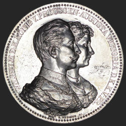 Medaille - Staatsmedaille Ehejubiläum Kaiser Wilhelm II. - 1. Version in Silber -AV.jpg