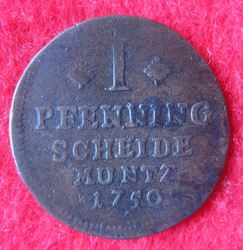 1748-1777 Wilhelm I. Friedrich Ernst, 1 Pfennig 1750, KM 10 (2).JPG