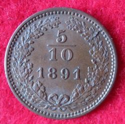 1848-1916 Franz Joseph I. 5-10 Kreuzer 1891, KM 2184 (4).JPG