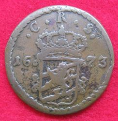 1660-1697 Karl XI. 1 Öre 1673; KM 264 (2).JPG