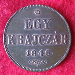 1848-1849 Unabhängigkeitskrieg, EgyKrajczar,Kremnitz 1848, KM 430,1 (2).JPG