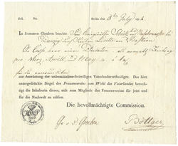 Urkunde als Mitgliedsbescheinigung - Frauenvereins zum Wohl des Vaterlandes - US Graf vn Groeben - Datum Berkn 18.6.1814.jpg (137.23 KiB) 4594 mal betrachtet Urkunde als Mitgliedsbescheinigung - Frauenvereins zum Wohl des Vaterlandes - US Graf vn Groeben - Datum Berkn 18.6.1814.jpg