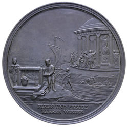 006 Medaille - 1809 - Auf den Eintritt besserer Zeiten oder Krieg und Frieden - Posch, Eisenguss -RV 02.jpg