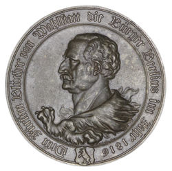 32 Medaille -Blücher, Stadt Berlin - Slg. Julius 3585 in Galvano Eisen -AV.jpg