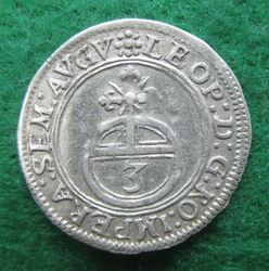 1664-1884 Johann Caspar v Ampringen, 3 Kreuzer 1670, KM 86 (2).JPG