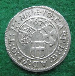 1664-1884 Johann Caspar v Ampringen, 3 Kreuzer 1670, KM 86 (1).JPG