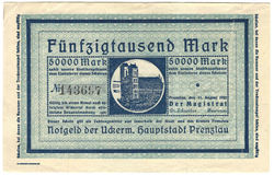 Notgeld Prenzlau 1923 Geldscheinausgabe 11.8.23 -50.000 M -AV.jpg