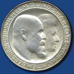 3 RM Wilhelm II, Silberhochzeit, 1911, Jager 177a oder 177b av.jpg