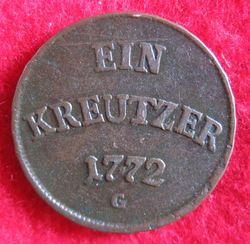 1762-1783 Joseph Wenzel, 1 Kreuzer 1772 G; KM 26 (2).JPG