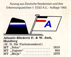 0000 Medaille Silber Atlantic Rhederei - MT Inka - Auszug aus Deutsche Reedereien und ihre Erkennungszeichen Esso AG Auflage 1960.jpg