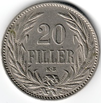 Kaiserreich Österreich-Ungarn  20 Filler 1894 KB Kremnitz Vs..jpg