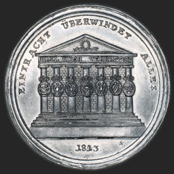 Befreiungskriege - 1813 - Steckmedaille auf die Sieger der Verbündeten - von Stettner -AV.jpg