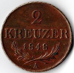 Österreich Franz Joseph I. (1848-1916) 2 Kreuzer 1848 A (8) Vs..jpg