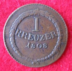 1806-1811 Carl Friedrich, Kreuzer 1808, KM 141 (2).JPG