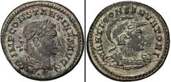 Römisches Kaiserreich Constantinus I. (Augustus 306-337). Geprägt 310-313 in Augusta Treverorum. Æ Follis 23 mm, 4,68 g, 6 h. klein.jpg