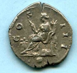 Denar Hadrianus C. 379a Rv. COS III. Abundantia l. sitzd. vor modius..jpg