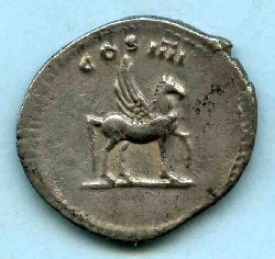Denar Domitianus C. 47 Rv. COS IIII. Pegasus nach r. stehd..jpg