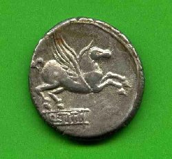 90 v. Chr. Q. Titius. Rv. Pegasus springt v. Basis mit Q TITI..jpg