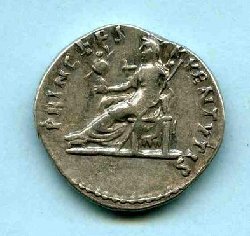 Denar Domitianus C. 380a Rv. PRINCEPS IVVENTVTIS. Vesta li. sitzd..jpg