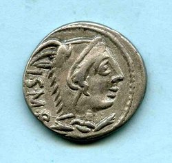 105 v. Thorius Balbus. Av. Juno Sospita-Kopf. ISMR. Alb. 1117.jpg