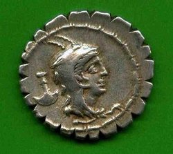 79 v. L. Papius. Av. Kopf der Juno Sospita u. Symbol. Alb. 1279..jpg