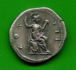 Denar Hadrianus C. 338 Rv. COS III. Roma m. parazonium a. Schild.jpg