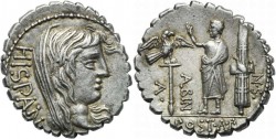 0109 DN-Roem-Republik-Postumius-Albinus-AR-Denar-Rom-Togatus-Aquila AV RV klein.jpg